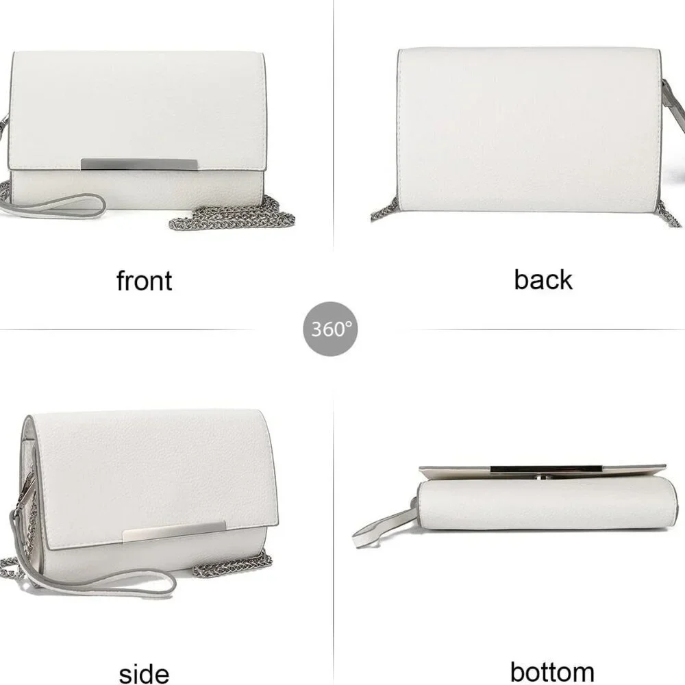 Women Small Clutch Vegan Leather Evening Bag Crossbody Wristlet Party